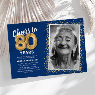 Convite Parabéns pelos Oitenta Anos de 80º Aniversário Fot