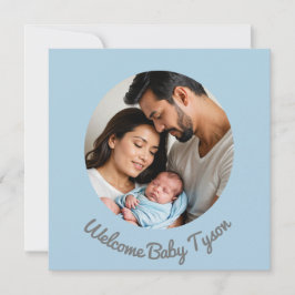 Convite Parabéns personalizado bebê azul, bem-vindo