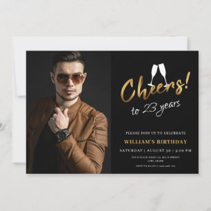 Convite Parabéns por 23 Anos Ouro Preto Foto de Aniversári