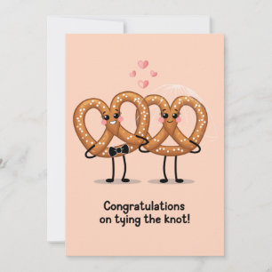 Convite Parabéns por Casar Pretzel Divertido