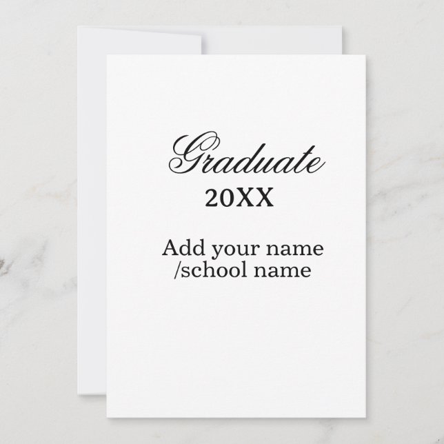 Convite Parabéns simples de formatura minimal adicionar tu (Frente)