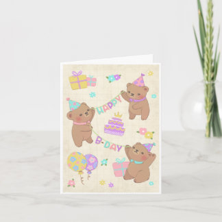 Convite Parabéns, Teddy Bears Ilustração