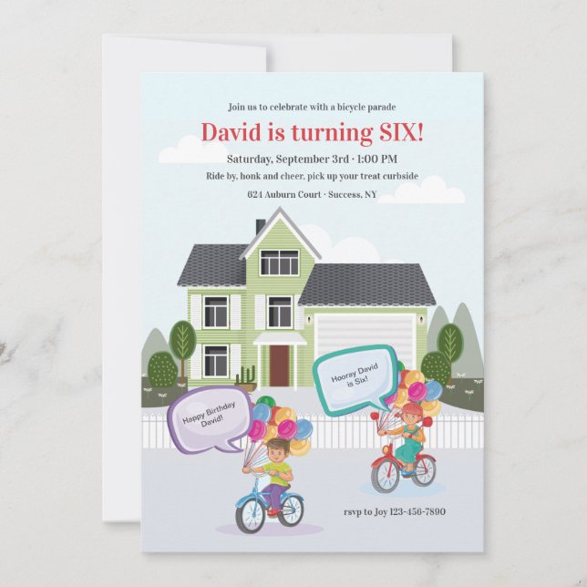 Convite Parada de Bicicleta de Aniversário (Frente)