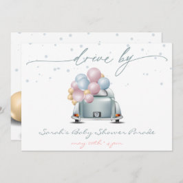 Convite Parada de Celebração do Chá de fraldas Azul Surpre