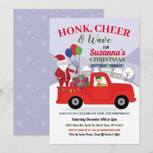 Convite Parada de Festa Elf de Aniversário para Papais noe