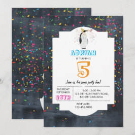 Convite Parada de pinguins - Parceira de animais - Anivers