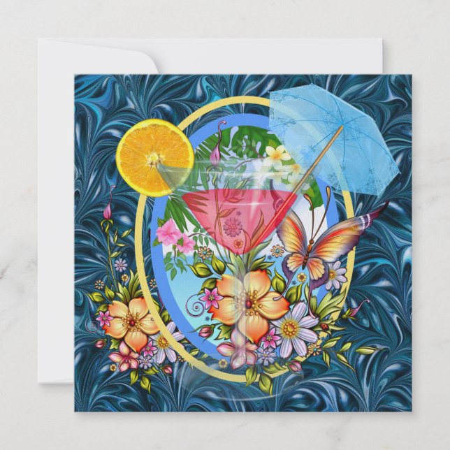 Convite Paradise Beach Cocktail - SRF (Frente)