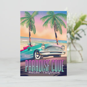 Convite Paradise Cove, Malibu, poster de viagens Califórn