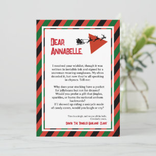 Convite Paradoxo de Purpurina DADA Carta do Papai Noel