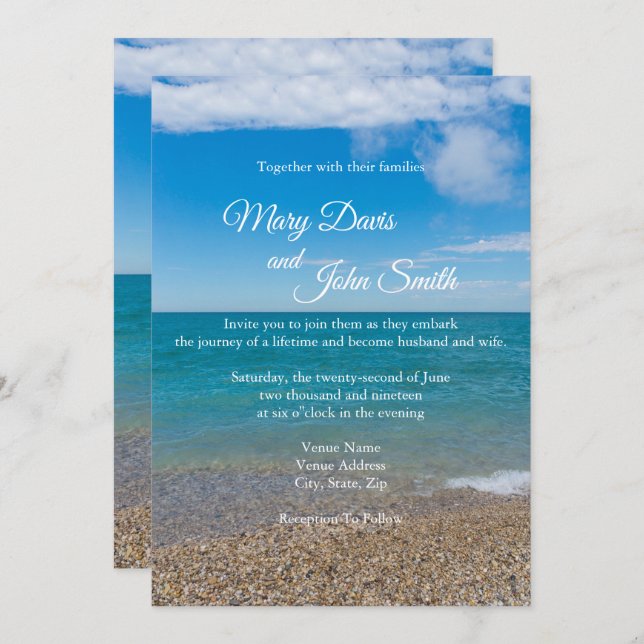 Convite Paraíso Azul Em Michigan (Frente/Verso)