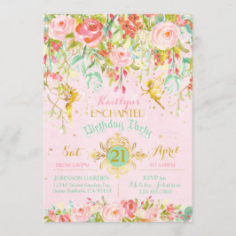 Convite Paraíso de Garden Encantado com Fada de Sparkle