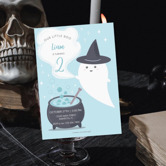 Convite Paraíso do Fantasma da Bruxa Cuta Pastel (Criador carregado)