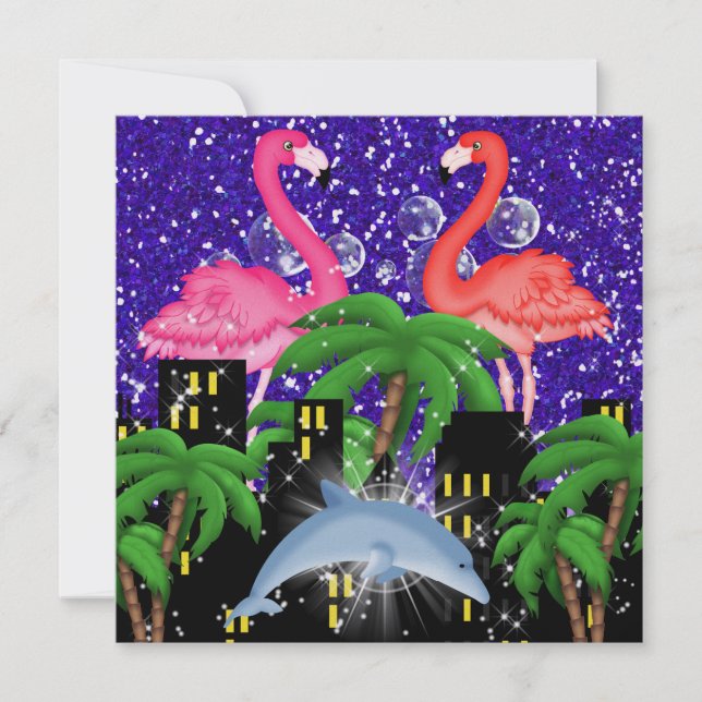 Convite Paraíso em luzes brilhantes de estilo - SRF (Frente)