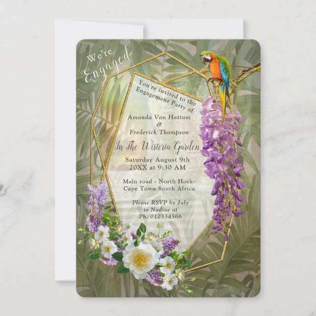 Convite Paraíso Tropical da Wisteria no Palácio Dourado (Frente)