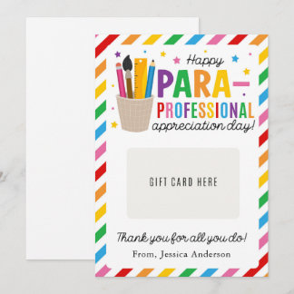Convite Paraprofessional Appreciation Day Gift Card Holder