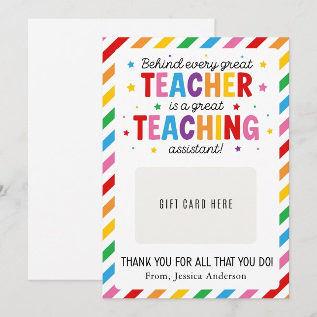 Convite Paraprofessional Appreciation Day Gift Card Holder (Frente/Verso)
