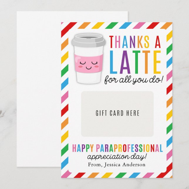 Convite Paraprofessional Appreciation Day Gift Card Holder (Frente/Verso)