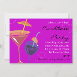 Convite Parceiro Cocktail Feliz Aniversário Bebidas