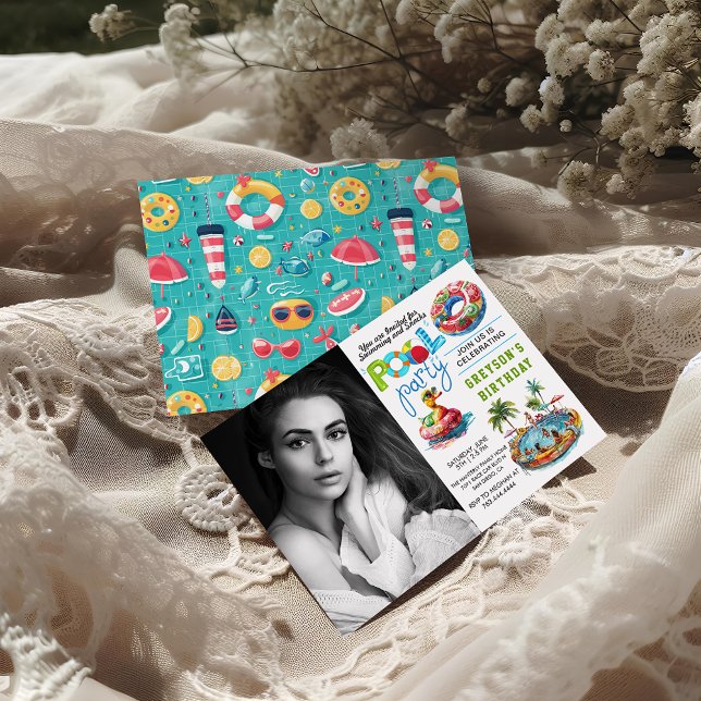 Convite Parceiro de Piscina Adulto de Verão Praia de Anive (Criador carregado)