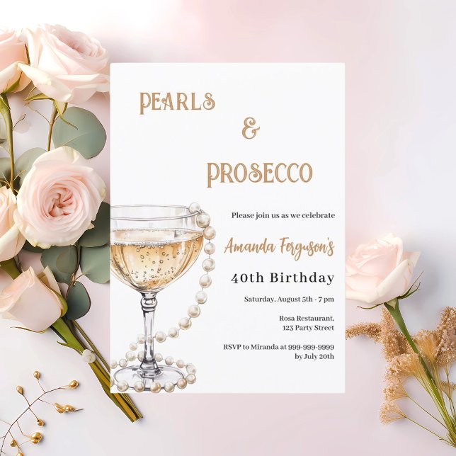 Convite Parceiros Prosecco - aniversário elegante de bolha (Criador carregado)