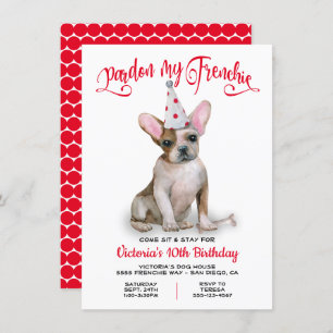 Convite Pardon my Frenchie French Bulldog BIrthday Party