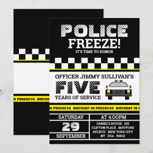 Convite Pare! Festa de aniversário policial
