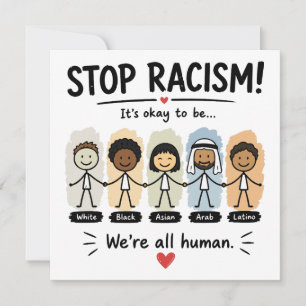 Convite Pare o racismo somos todos humanos