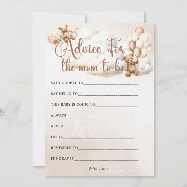 Convite PARECER PARA A MÃE SER UM URSO DE Gancho DE Chá de (Frente)