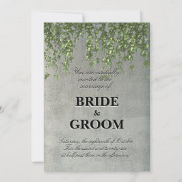 Convite Parede de concreto texturizado moderno com videira