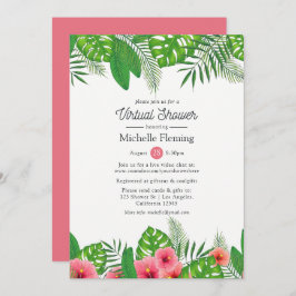 Convite Parente ou Chá de fraldas virtual de Luau tropical
