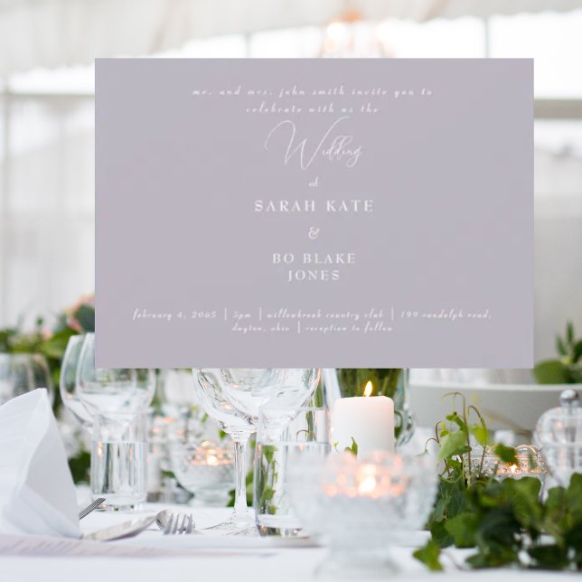 Convite Parentes noivos de casamento da Lavanda moderna (Criador carregado)