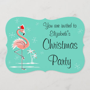Convite Parêntese de Natal Flamingo 'Você está convidad