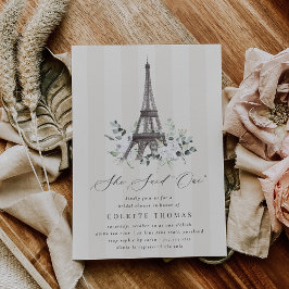 Convite Paris Bloom Floral Eiffel Tower Bridal Shower