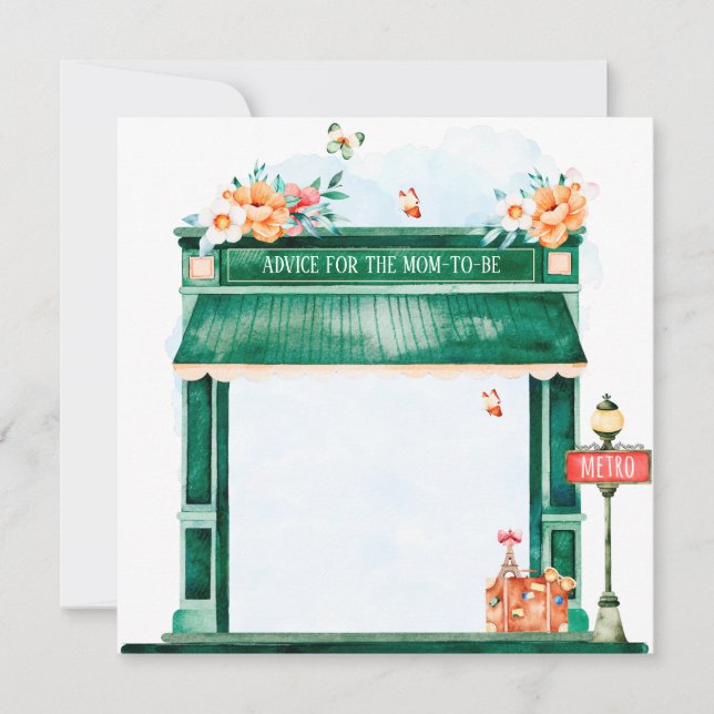 Convite Paris Cafe Boulangerie Aquarela Dicas Para Mamãe (Frente)