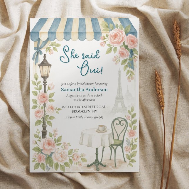 Convite Paris Café Ela Disse Oui Chá de panela (Criador carregado)