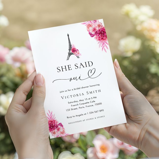 Convite Paris Ela Disse Chá de panela De Torre Oui Eiffel (Criador carregado)