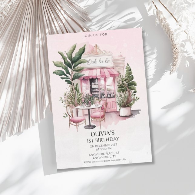 Convite Paris, french cafeeiro aniversário (Criador carregado)