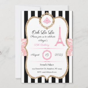 Convite Paris, Personalizado, Aniversário, Noivado