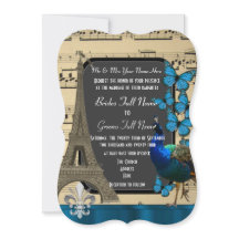 Paris romântica, casamento entre pavões e borbolet