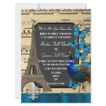 Paris romântica, casamento entre pavões e borbolet