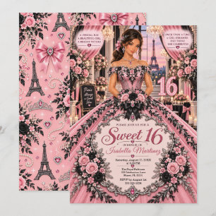 Convite Paris Sweet 16 Elegância