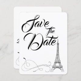 Convite Parisian Doodles Casamento Save The Date