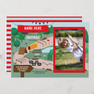 Convite Parque de Aventura de Fotos do Curso de Obstáculo