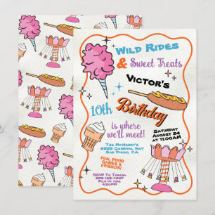 Convite Parque de diversões de feira de carnaval Circus An