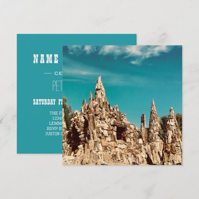 Convite parque de madeira petrificada (Frente/Verso)