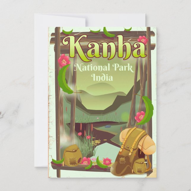 Convite Parque Nacional Kanha Índia (Verso)