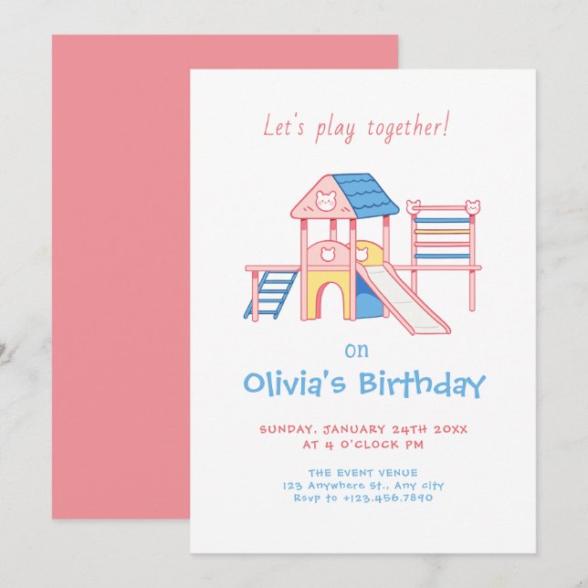 Convite Parquinho infantil (Frente/Verso)