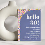 Convite Parte aniversário de 30 anos de Pontos de Aquarela<br><div class="desc">Convite de festas aniversário de 30 anos de pontos de aquarela colorosos</div>