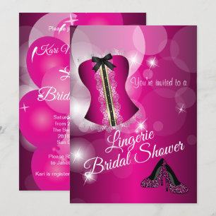 Convite Parte Chá de panela rosa lingerie