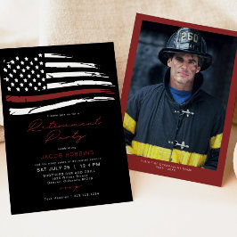 Convite Parte da Baixa de Sinalizador de Linha Vermelha Fi